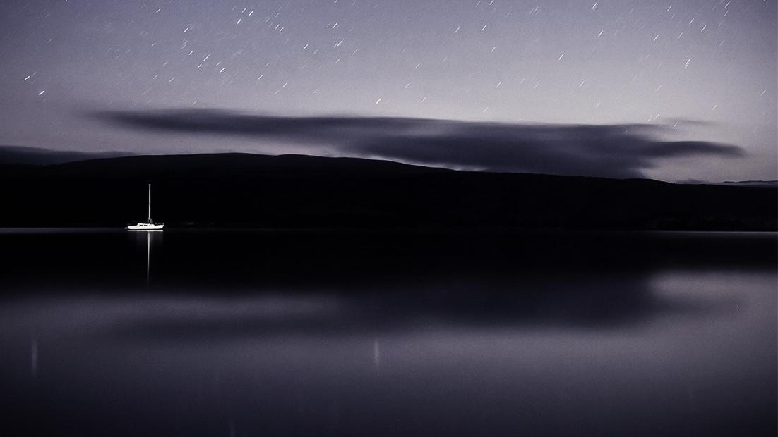 Inverness Ca at night over Tomales Bay - Photo: S.Skower