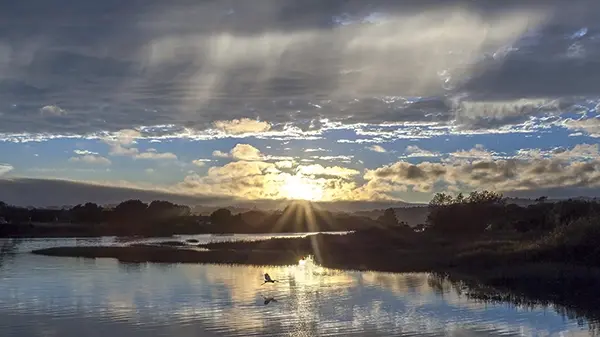 Sunset over the Bolinas Lagoon - Photo: S.Skower