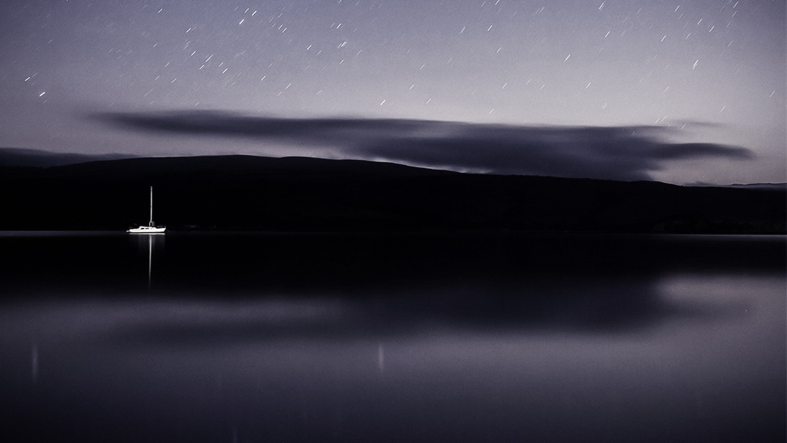 Inverness Ca at night over Tomales Bay - Photo: S.Skower