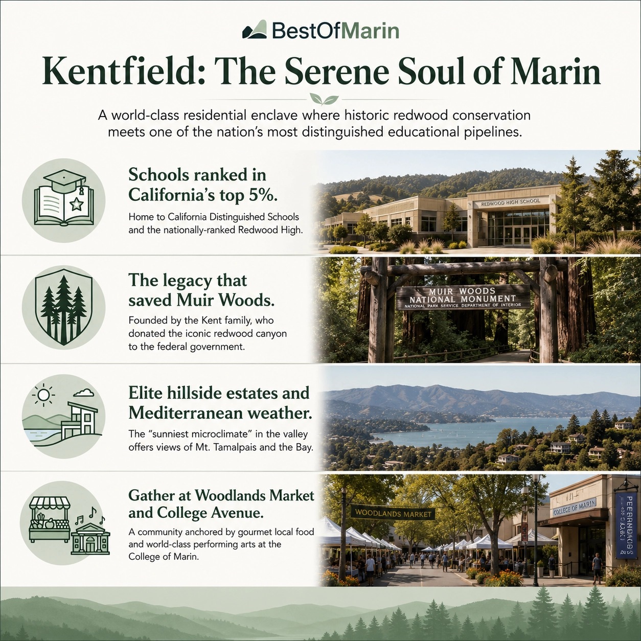 Kentfield town hub overview graphic