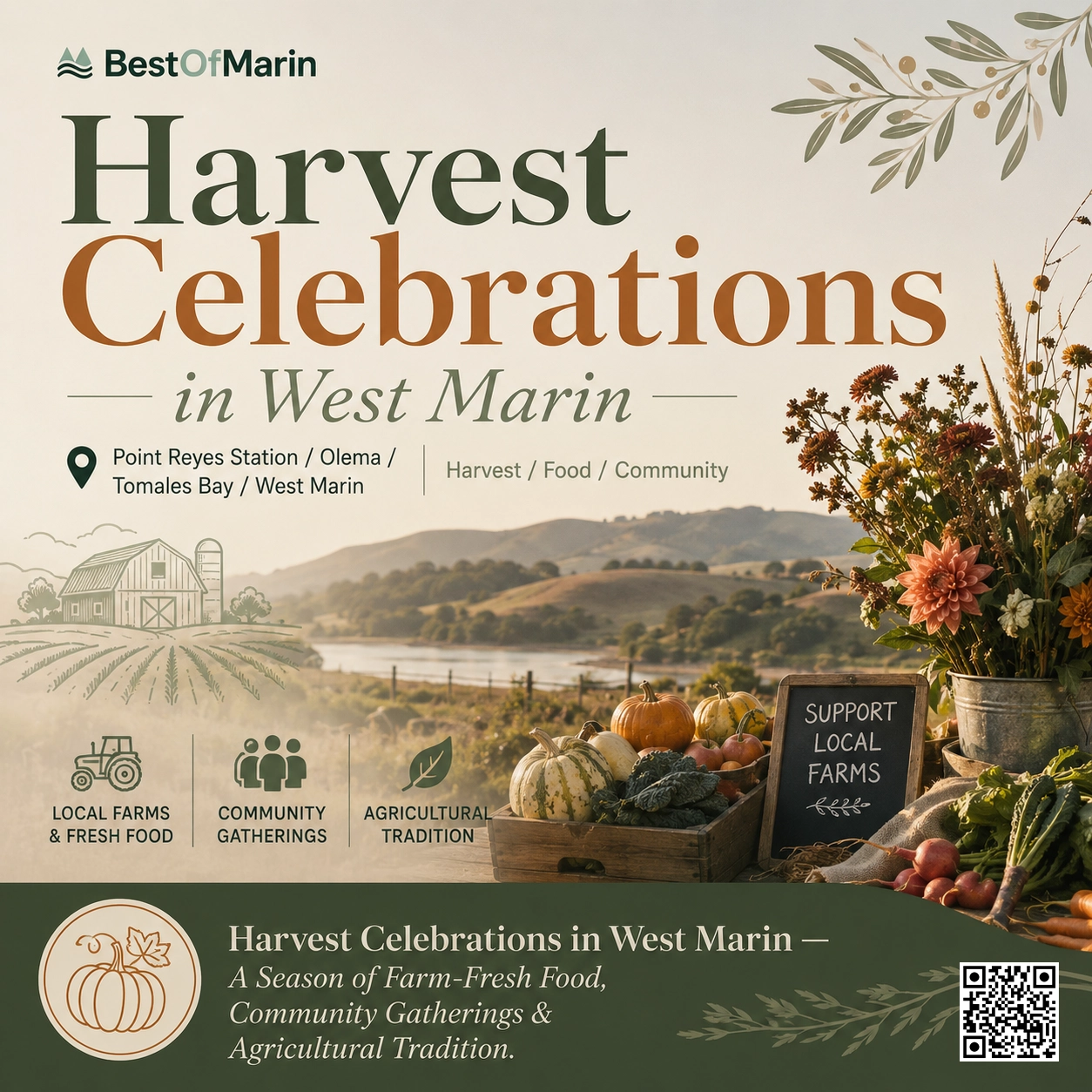 Harvest celebrations in West Marin overview graphic