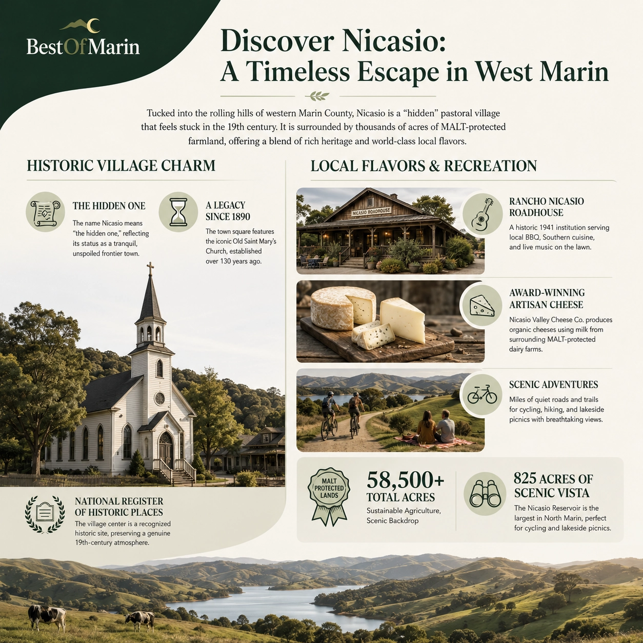 Nicasio visitor guide graphic
