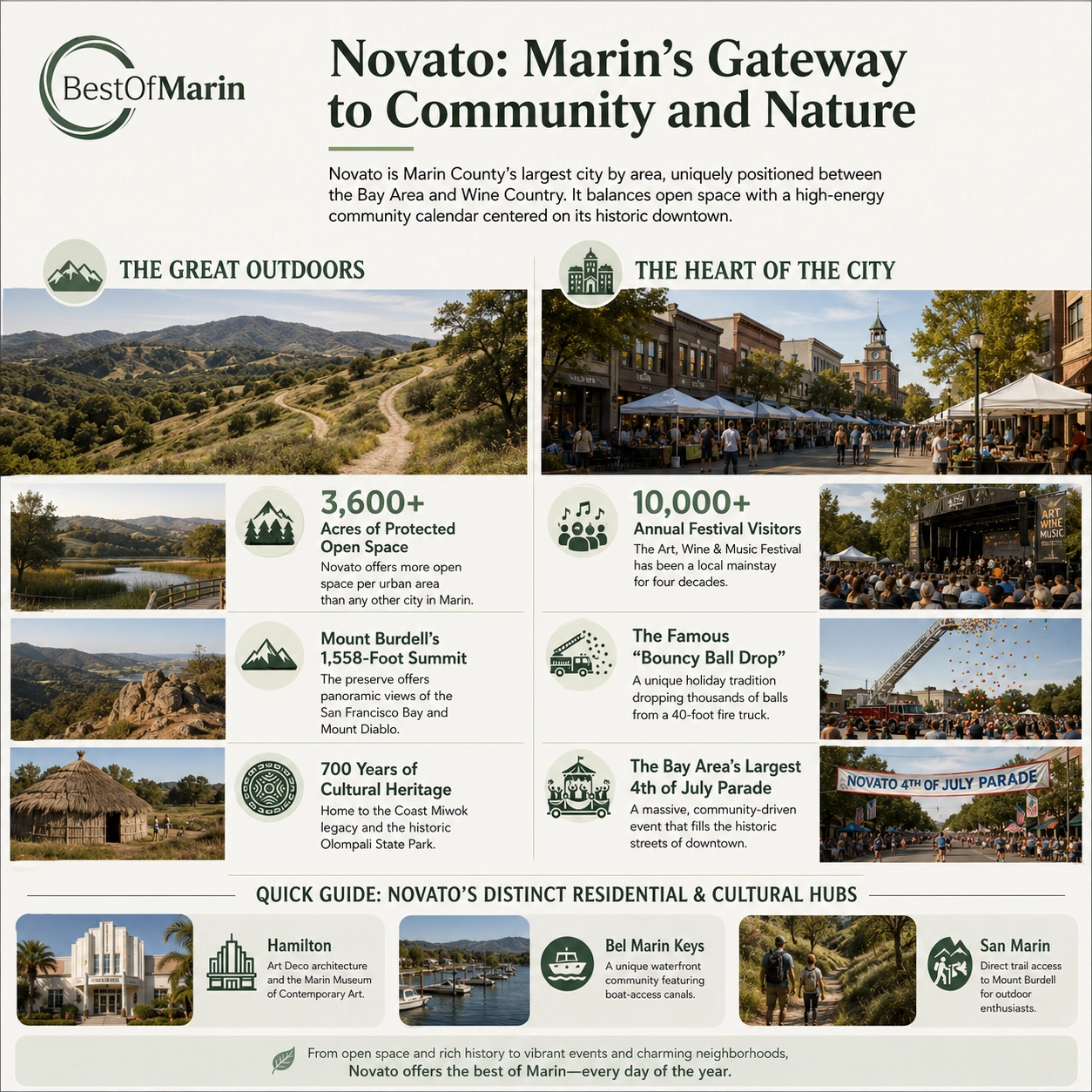 Novato visitor guide graphic