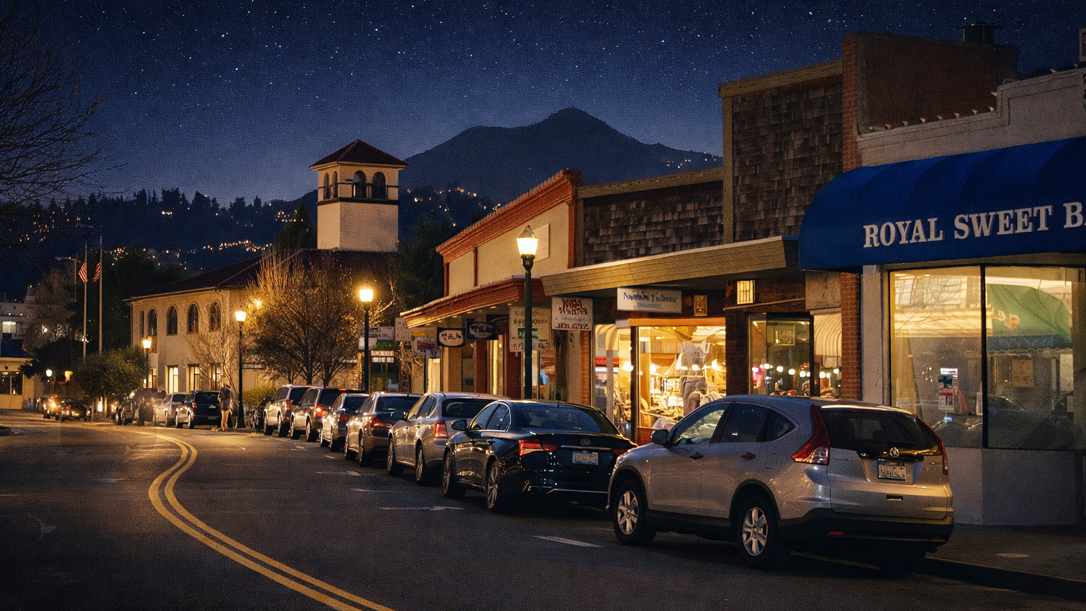 San Anselmo downtown, antiques district, and storybook main street