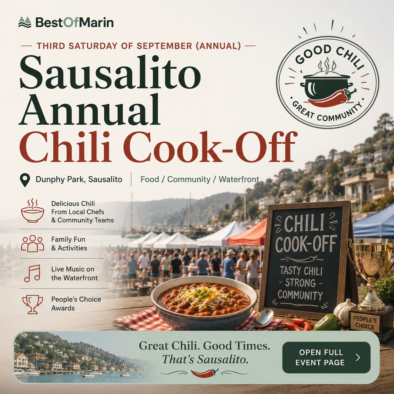 Sausalito Annual Chili Cook-Off overview graphic