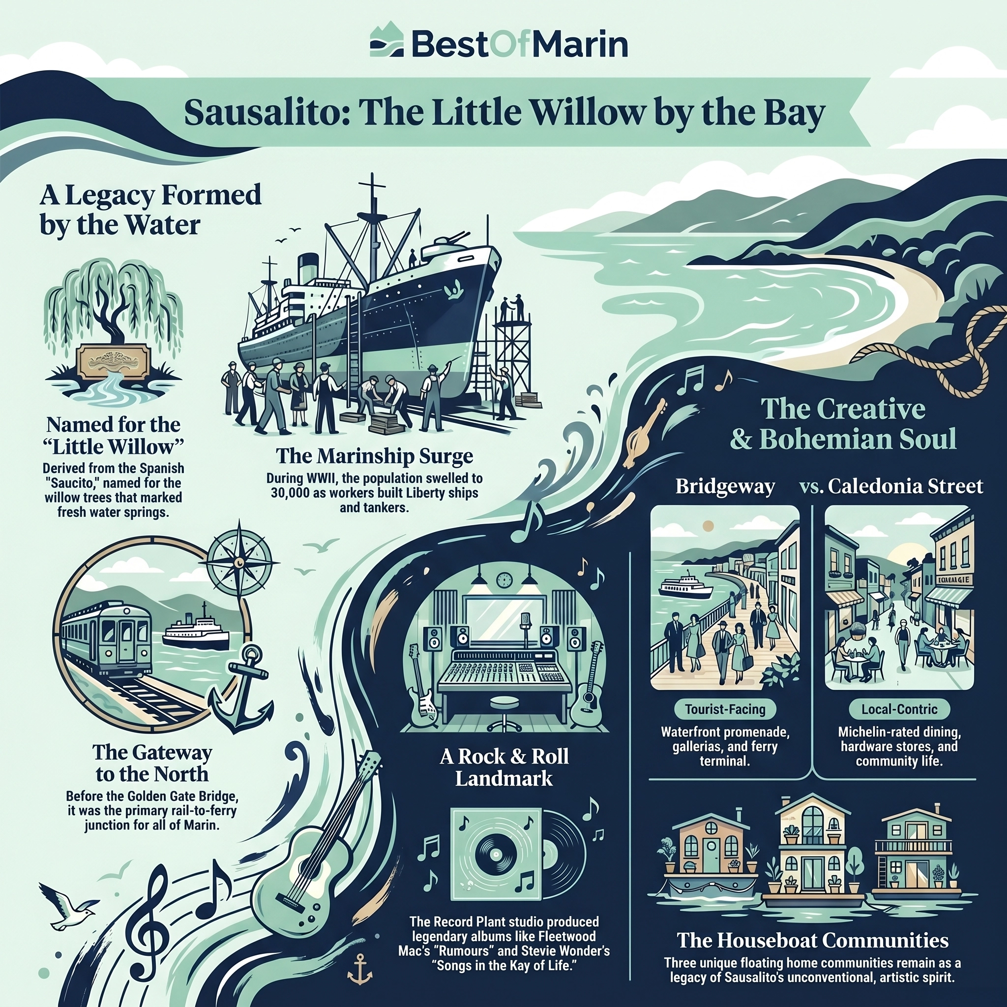 Sausalito town guide graphic